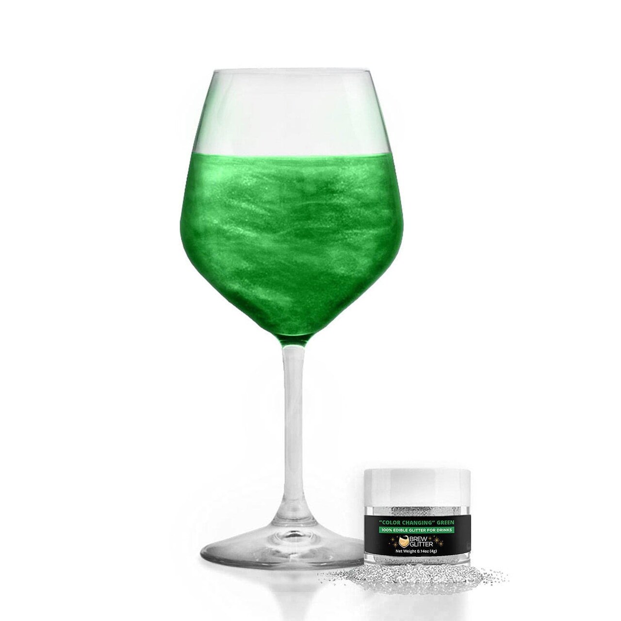 Green Color Changing Drink Glitter